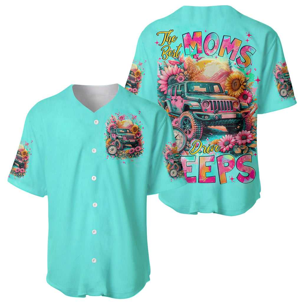 Flower Jeep The Best Moms Drive Jeeps Baseball Jersey Flower Jeep The Best Moms Drive Jeeps Baseball Jersey
