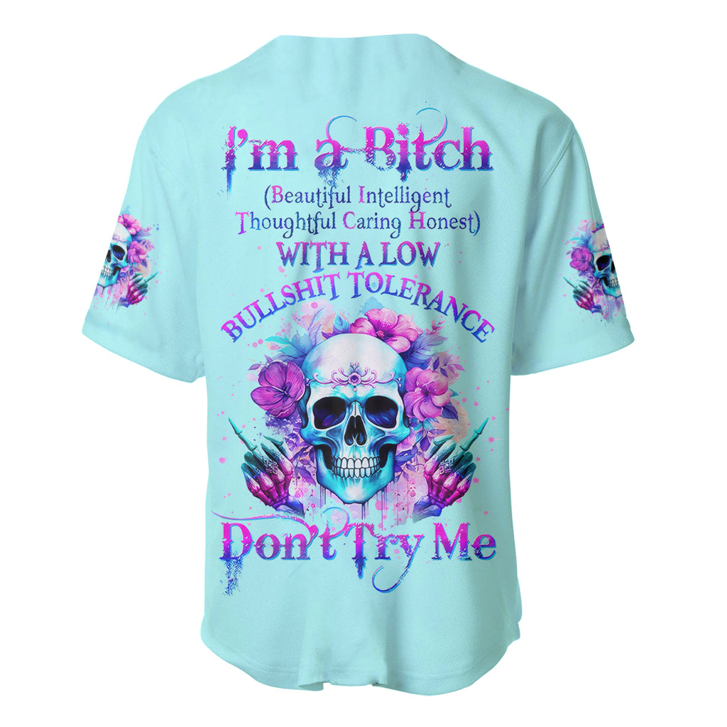 Flower Skull Angel Im A Bitch With Baseball Jersey Flower Skull Angel Im A Bitch With Baseball Jersey