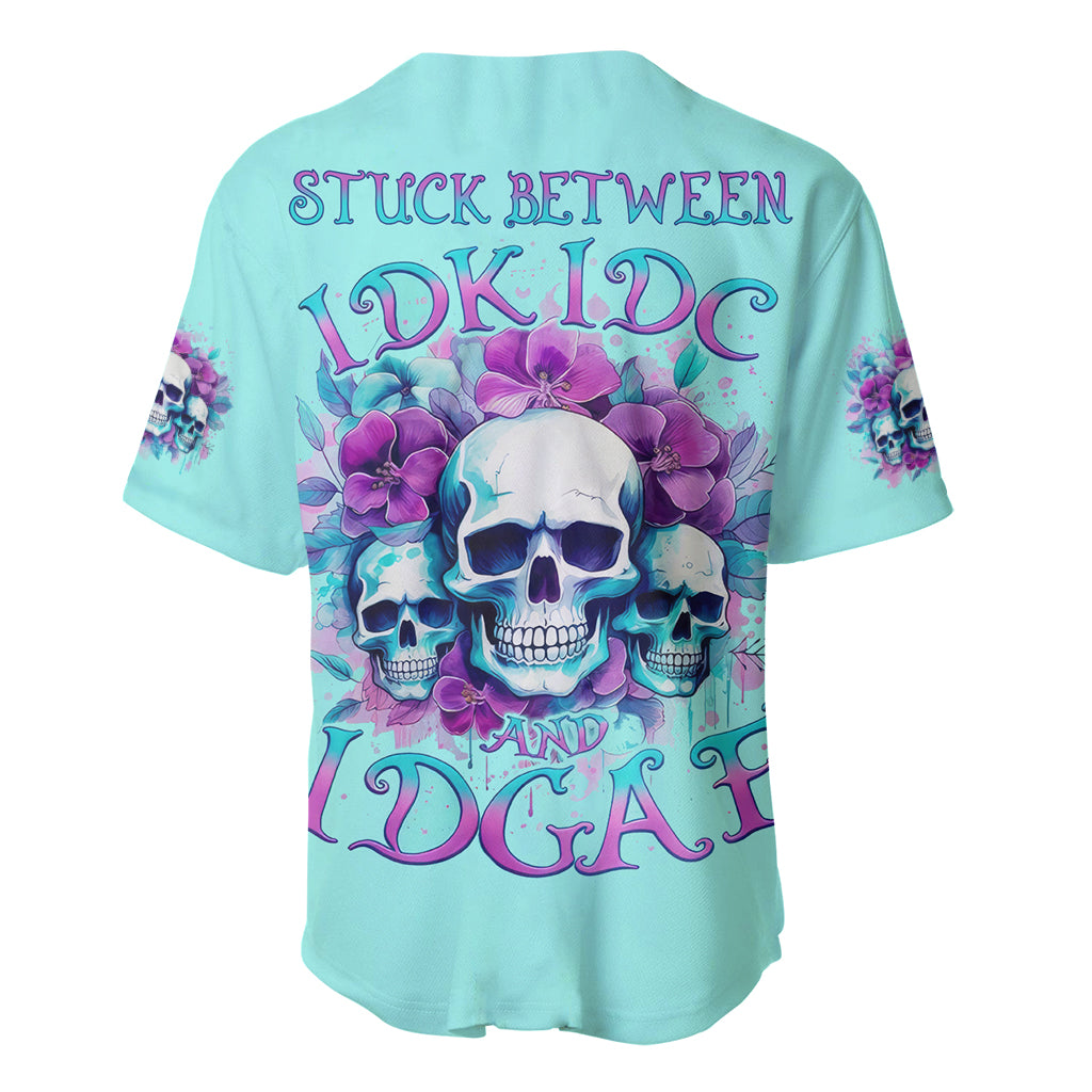 Flower Skull Angel Stuck Between Idk Idc Baseball Jersey Flower Skull Angel Stuck Between Idk Idc Baseball Jersey