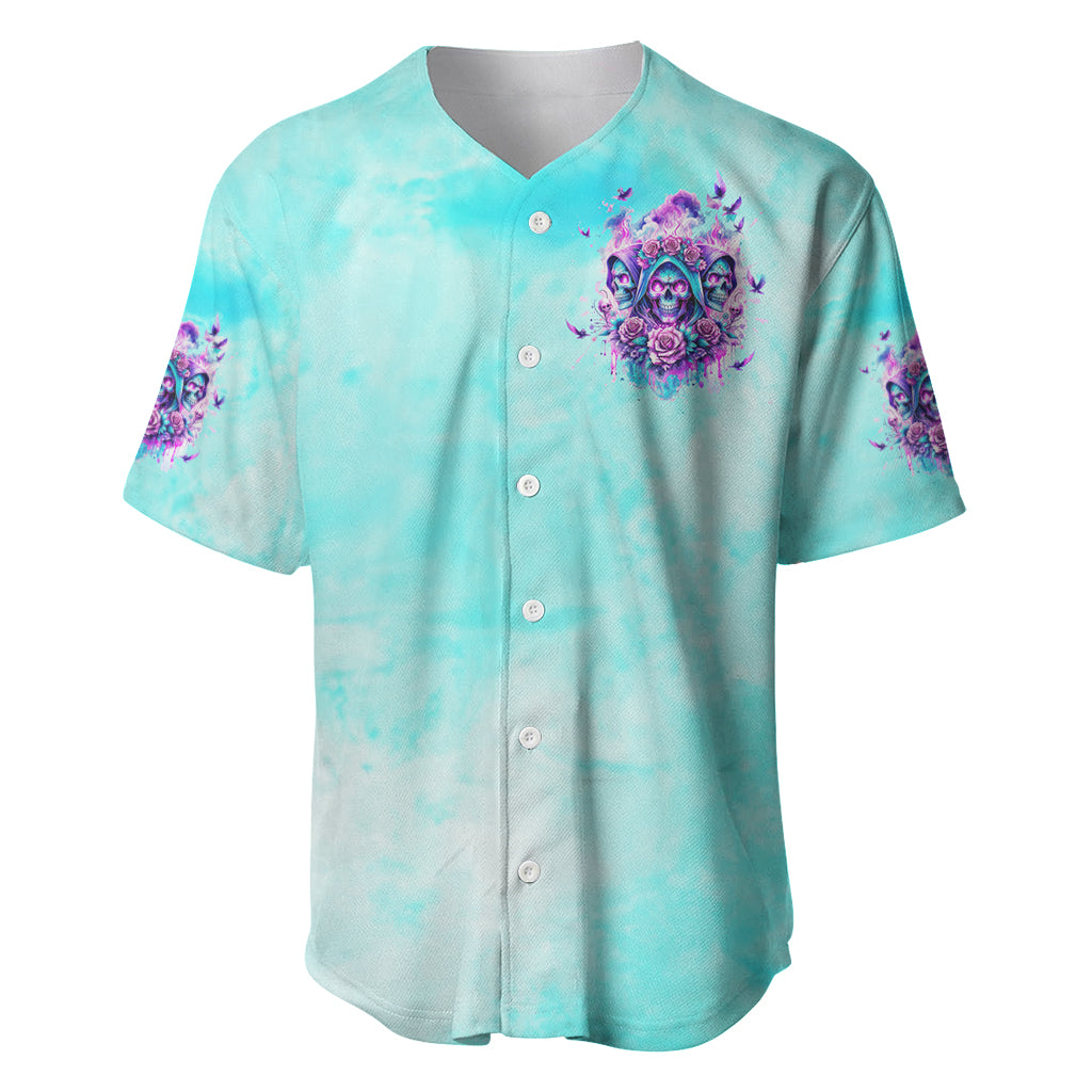 Flower Skull Angel Stuck Between Idk Idc_1 Baseball Jersey Flower Skull Angel Stuck Between Idk Idc_1 Baseball Jersey