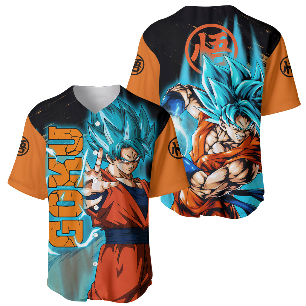Goku Blue Anime Dragon Ball Baseball Jersey Goku Blue Anime Dragon Ball Baseball Jersey