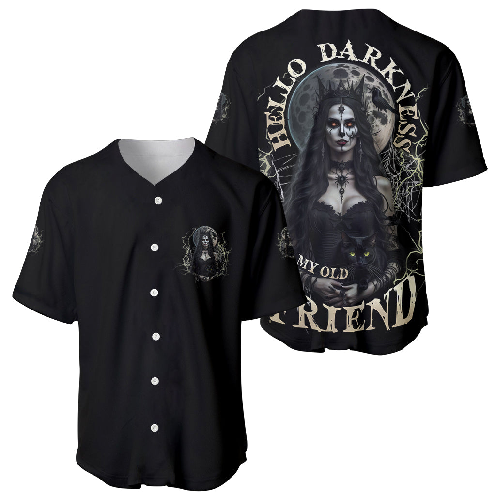 Hello Darkness My Old Friend Halloween Witch Baseball Jersey Hello Darkness My Old Friend Halloween Witch Baseball Jersey