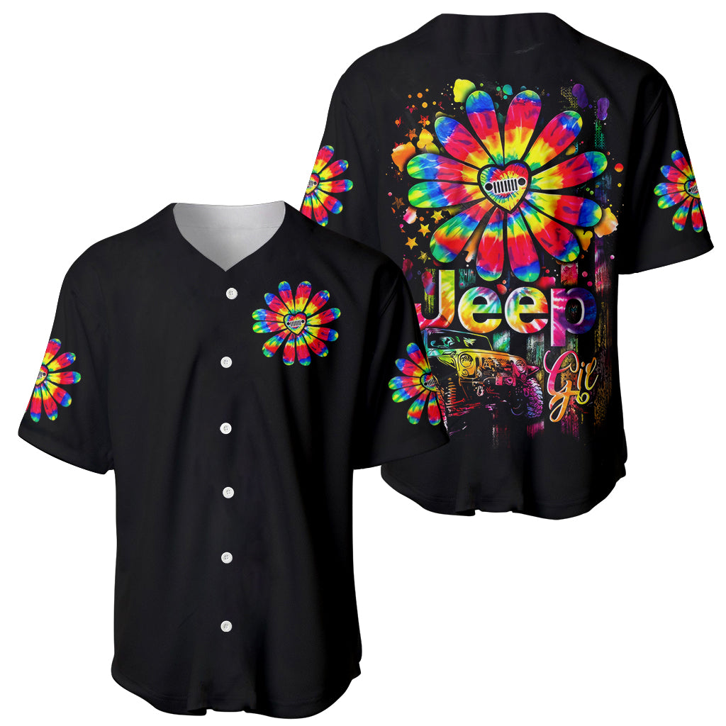 Hippie Jeep Daisy Jeep Girl Baseball Jersey Hippie Jeep Daisy Jeep Girl Baseball Jersey