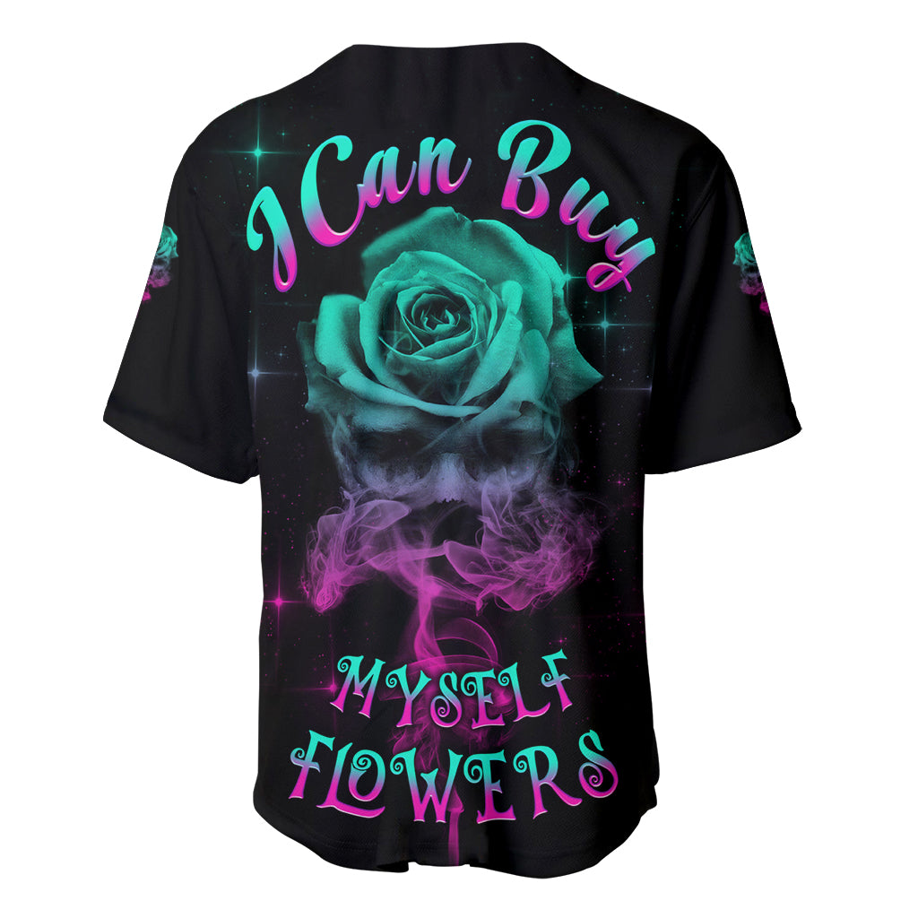 I Can Buy Myself Flowers Smoke Rose Baseball Jersey I Can Buy Myself Flowers Smoke Rose Baseball Jersey