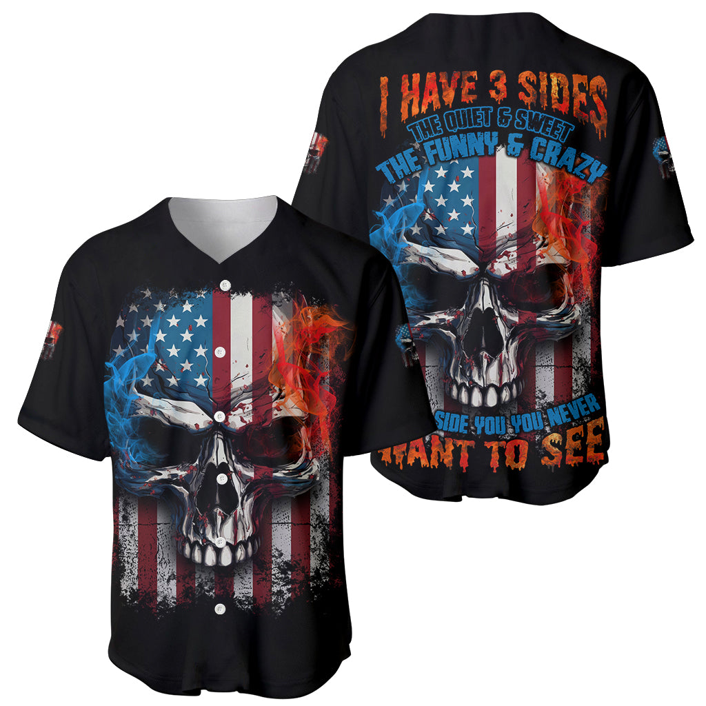 I Have Three Sides Skull Flag Baseball Jersey I Have Three Sides Skull Flag Baseball Jersey