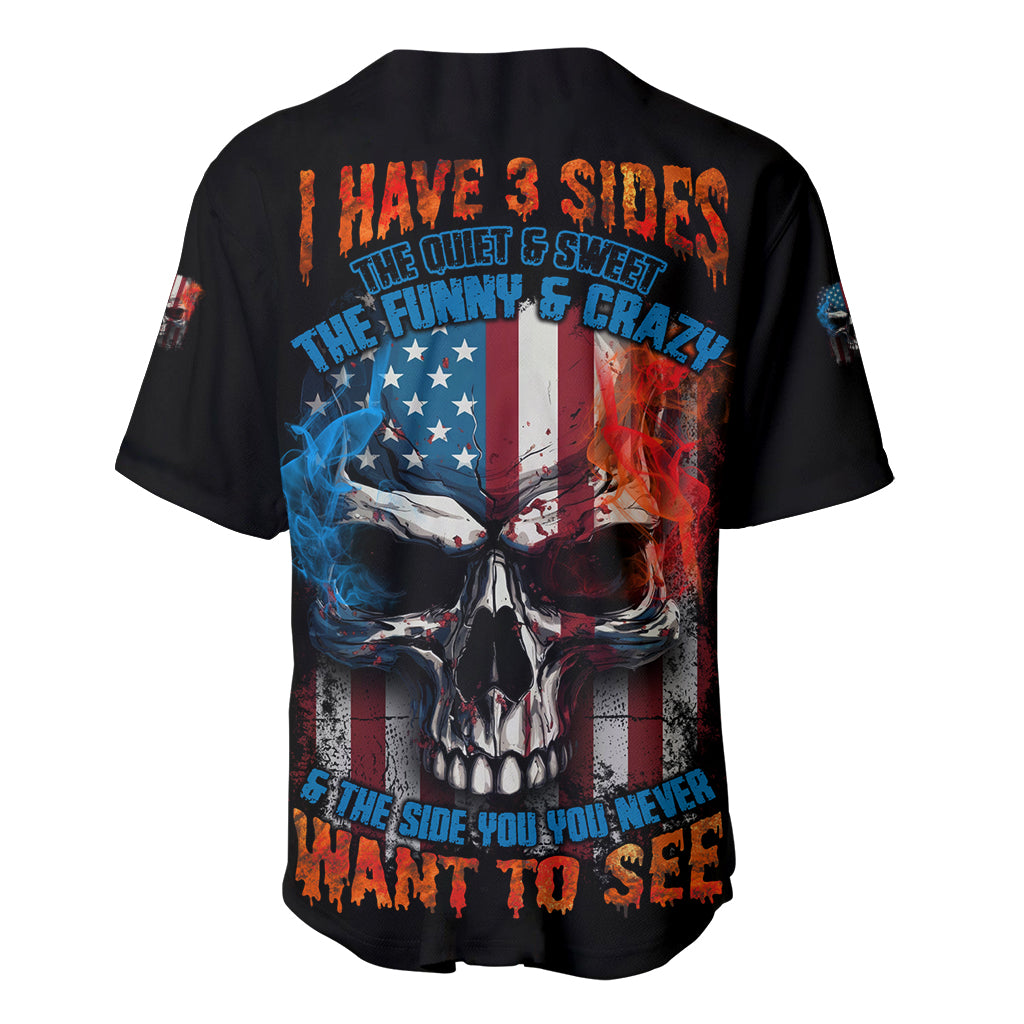 I Have Three Sides Skull Flag Baseball Jersey I Have Three Sides Skull Flag Baseball Jersey