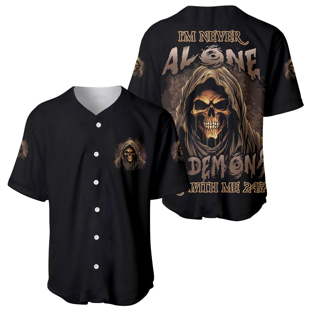 Im Never Alone Skull Reaper Baseball Jersey Im Never Alone Skull Reaper Baseball Jersey