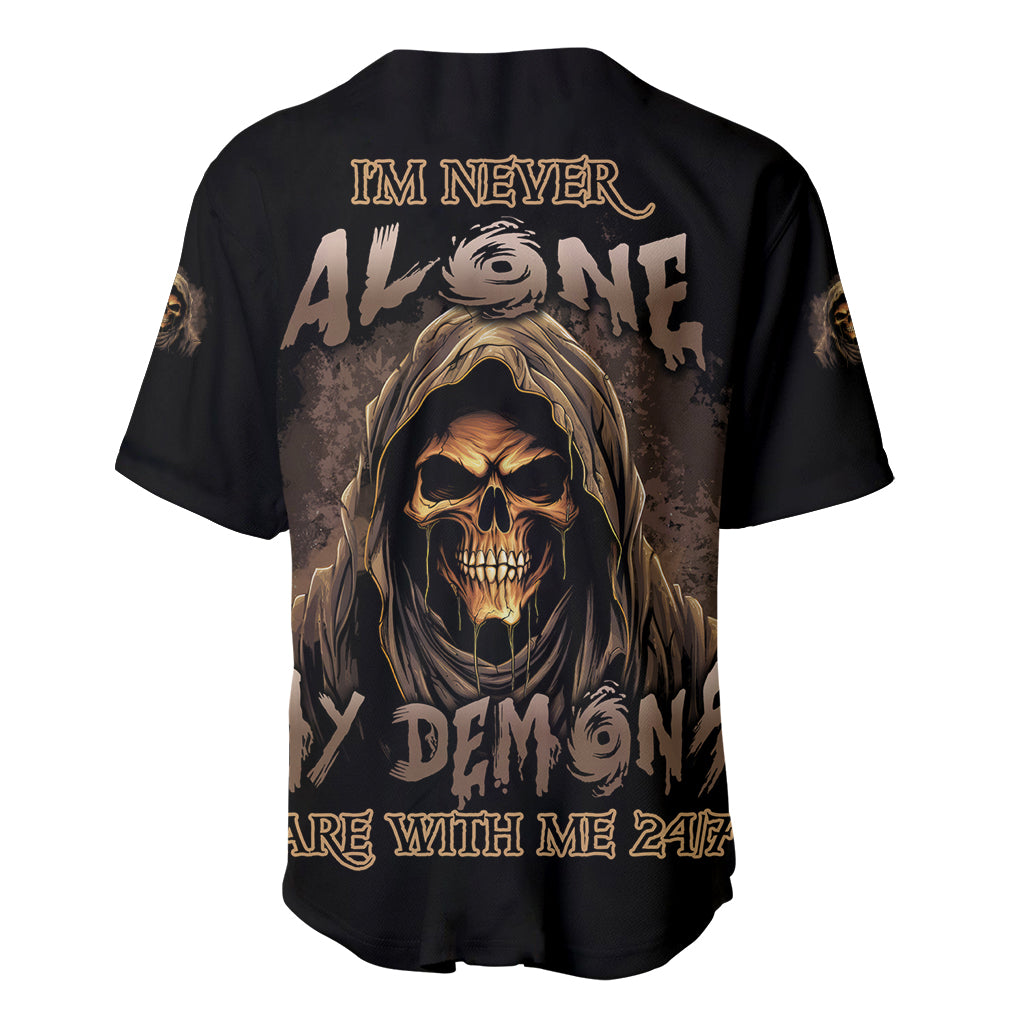 Im Never Alone Skull Reaper Baseball Jersey Im Never Alone Skull Reaper Baseball Jersey