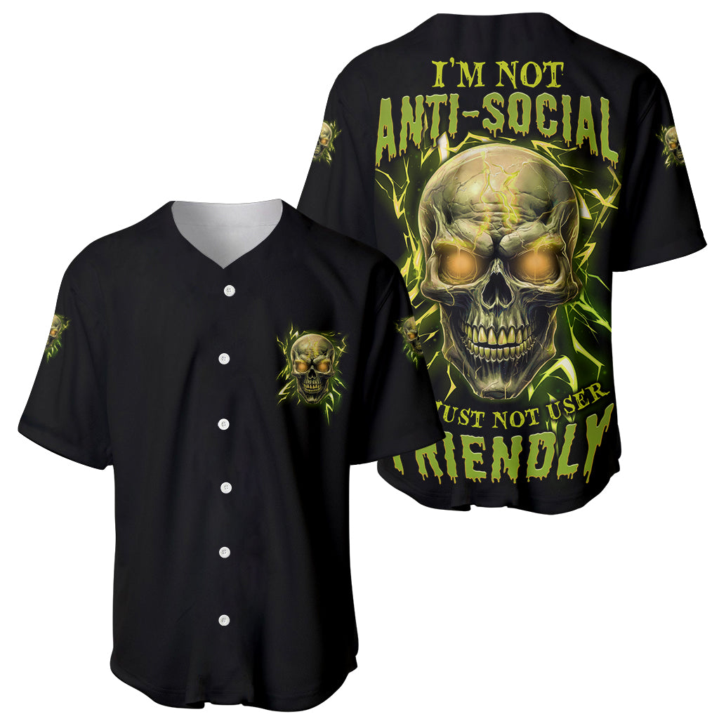 Im Not Anti Social Mad Skull Baseball Jersey Im Not Anti Social Mad Skull Baseball Jersey