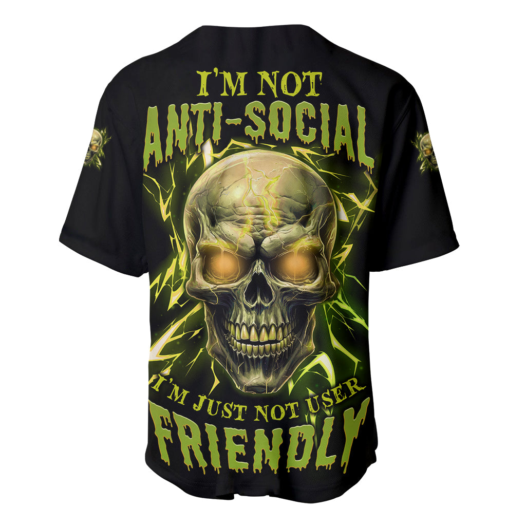 Im Not Anti Social Mad Skull Baseball Jersey Im Not Anti Social Mad Skull Baseball Jersey