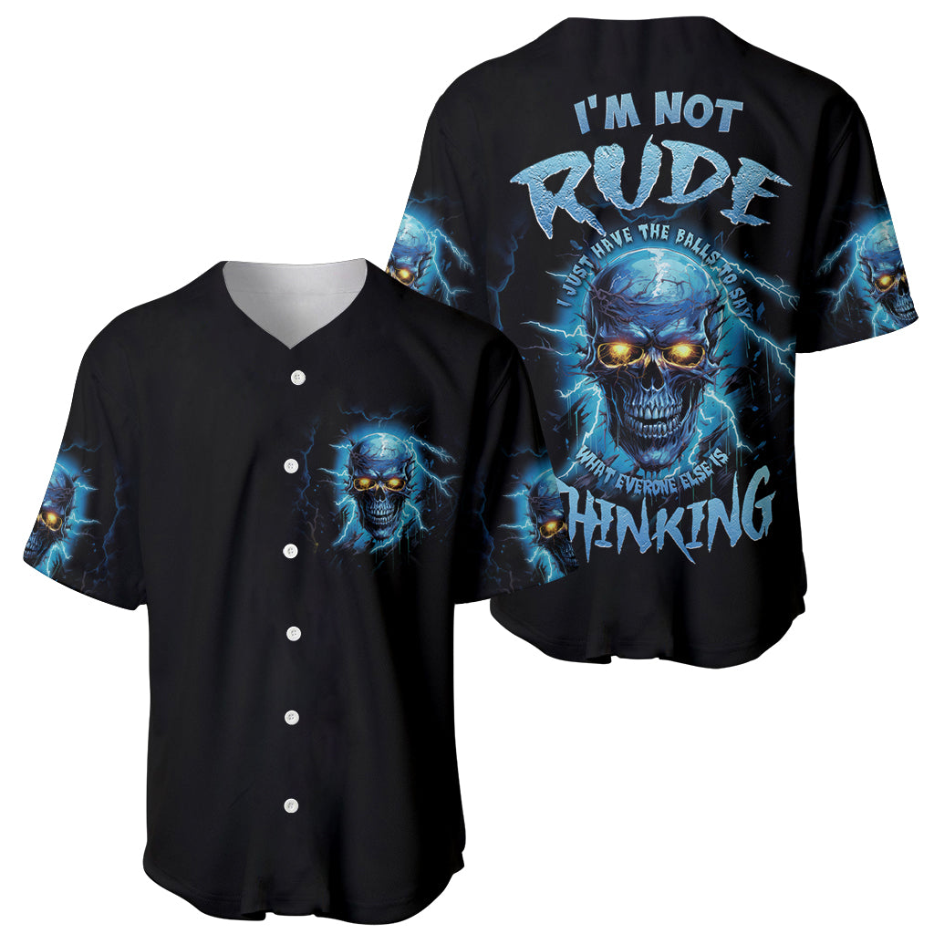 Im Not Rude Mad Skull Baseball Jersey Im Not Rude Mad Skull Baseball Jersey