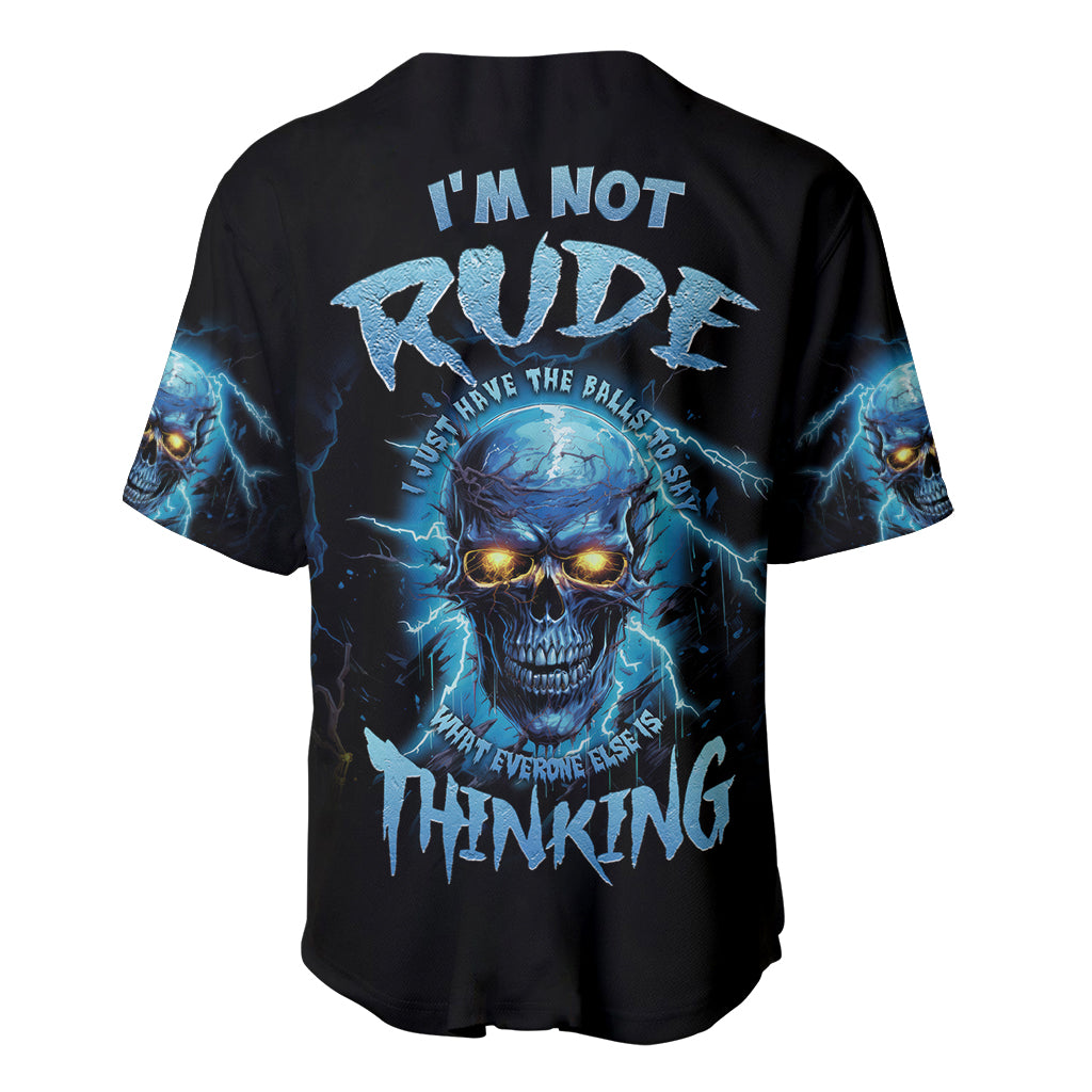 Im Not Rude Mad Skull Baseball Jersey Im Not Rude Mad Skull Baseball Jersey