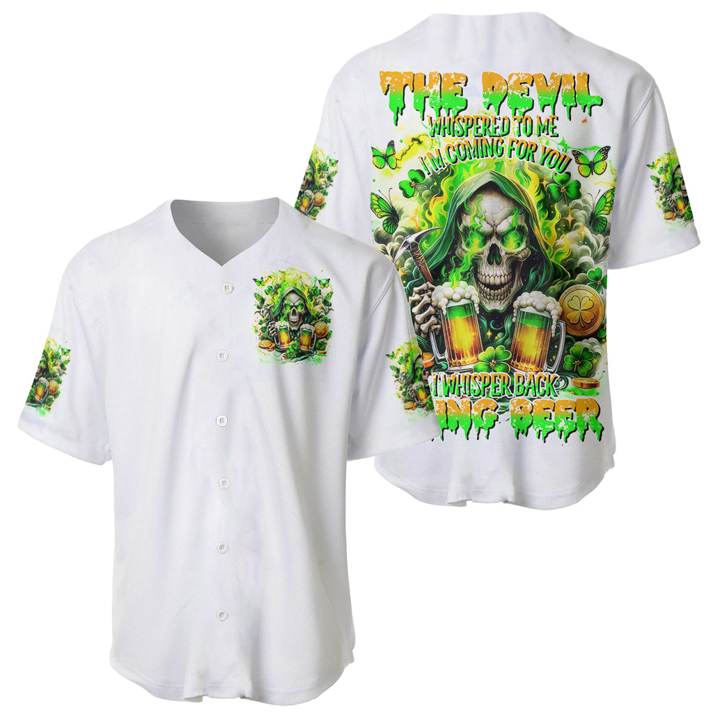 Irish Skull I Whisper Back Bring Beer Baseball Jersey Irish Skull I Whisper Back Bring Beer Baseball Jersey