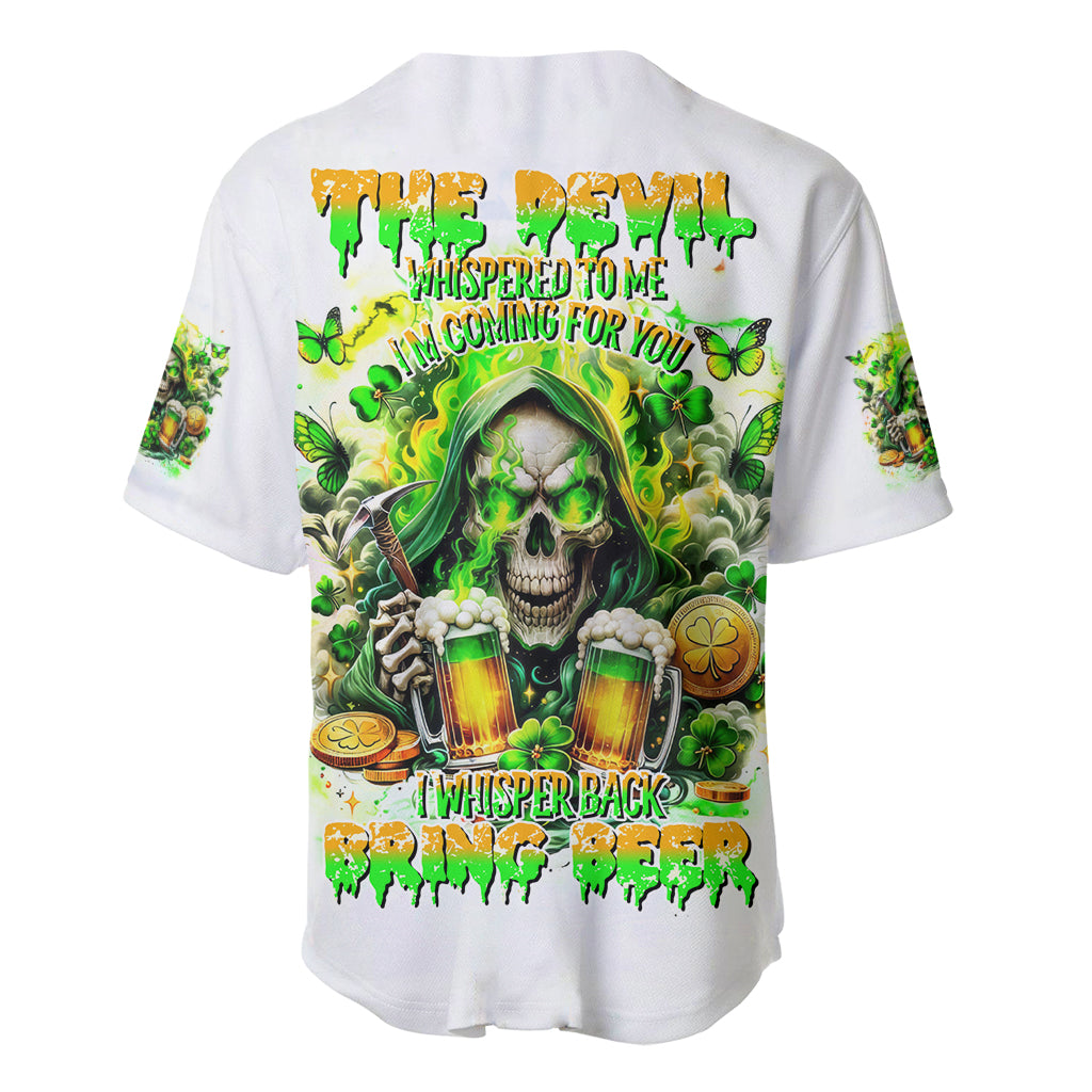 Irish Skull I Whisper Back Bring Beer Baseball Jersey Irish Skull I Whisper Back Bring Beer Baseball Jersey
