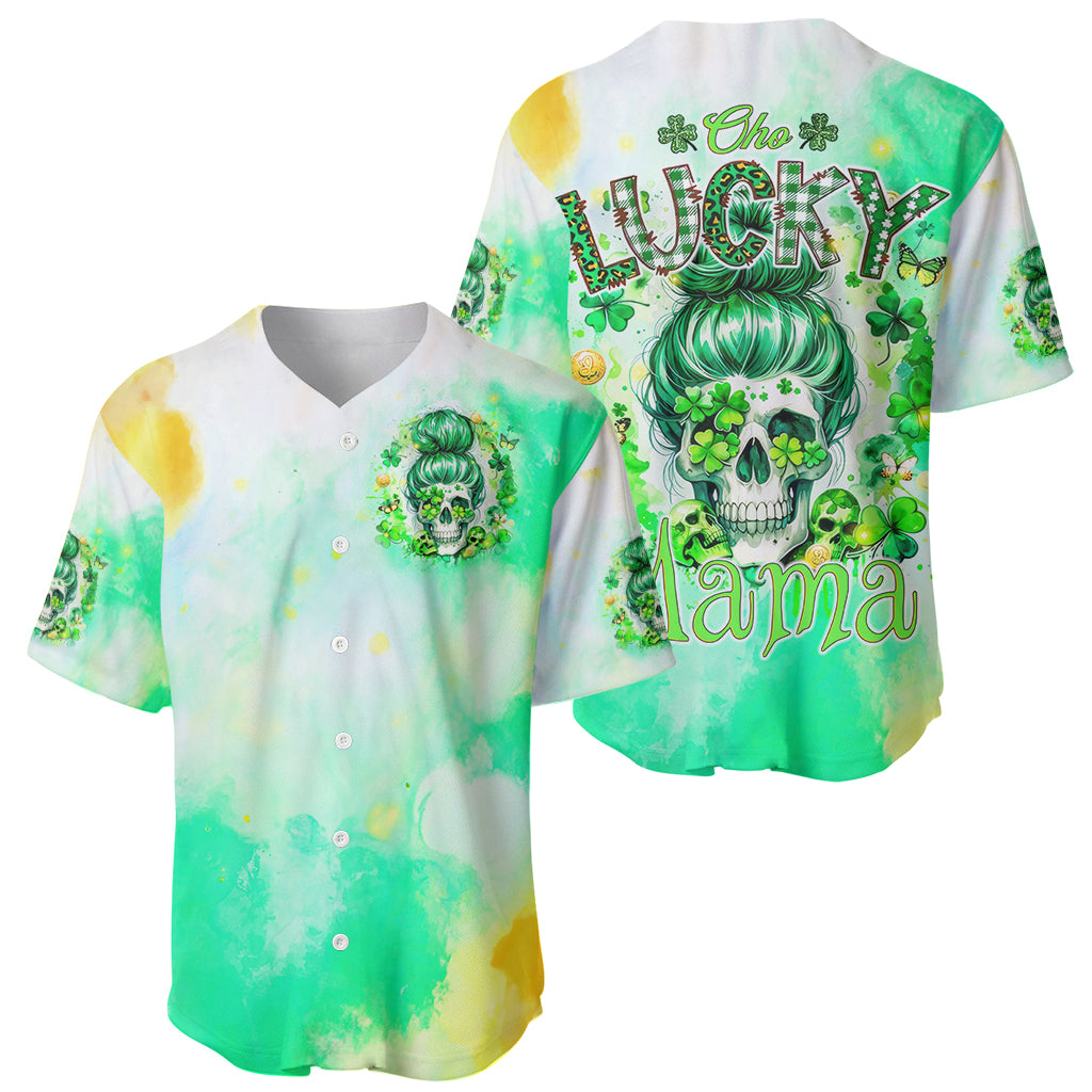 Irish Skull Oho Lucky Mama Baseball Jersey Irish Skull Oho Lucky Mama Baseball Jersey