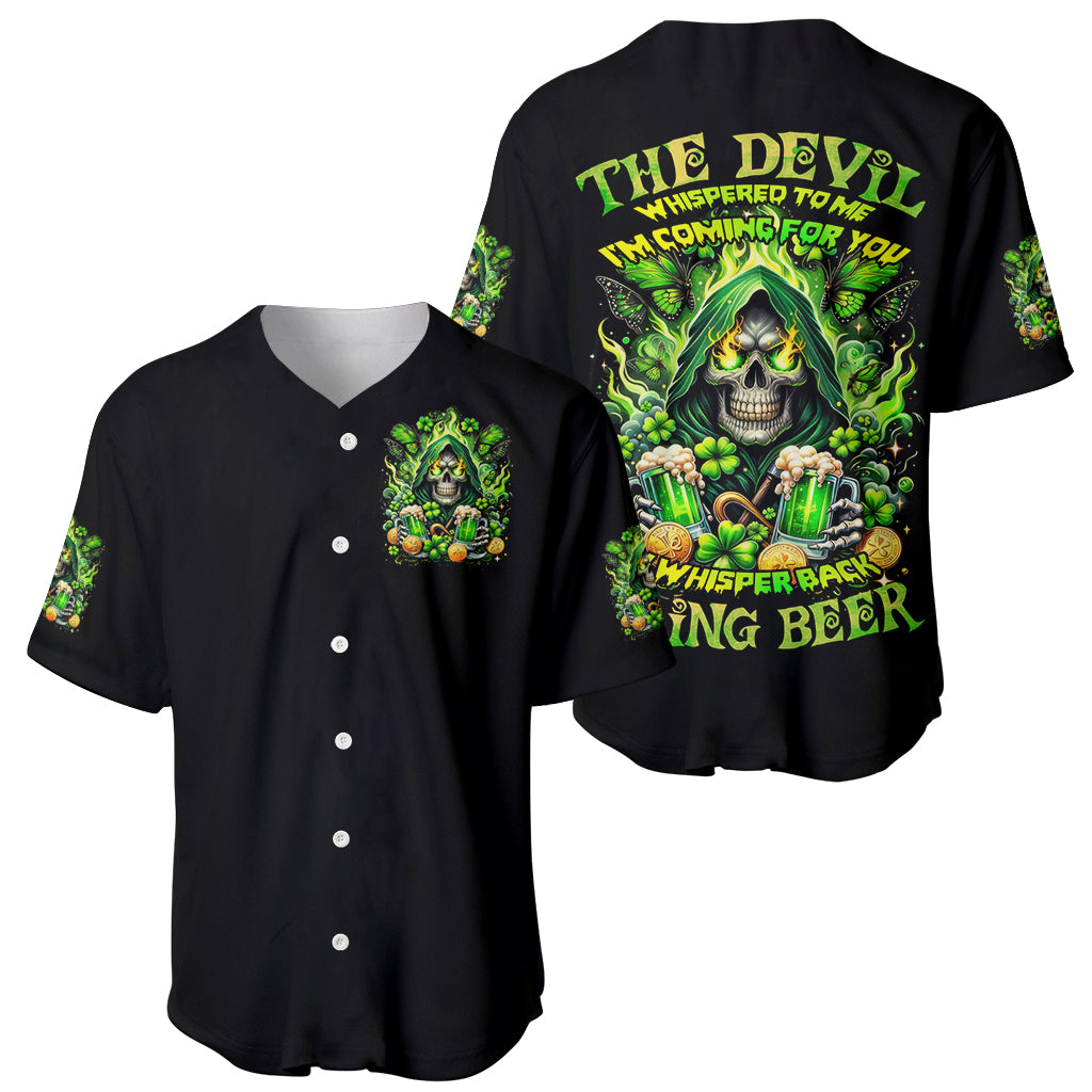 Irish Skull The Devil Whispered To Me Baseball Jersey Irish Skull The Devil Whispered To Me Baseball Jersey