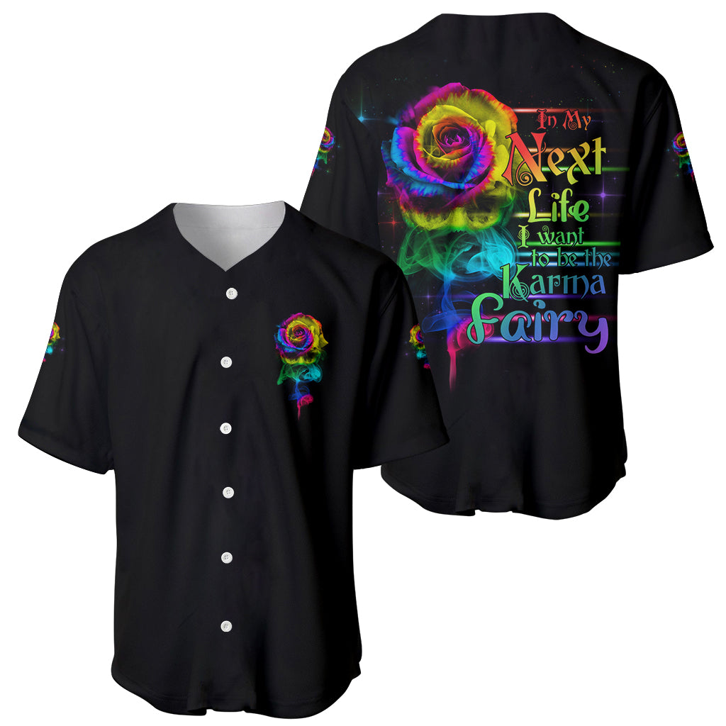 Karma Fairy Rose Smoke Skull Baseball Jersey Karma Fairy Rose Smoke Skull Baseball Jersey
