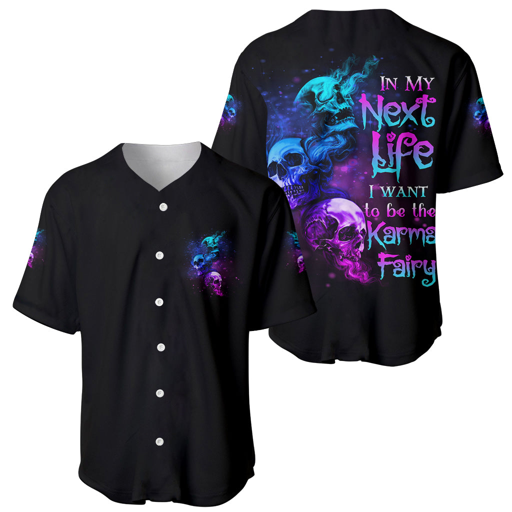 Karma Fairy Three Skulls Baseball Jersey Karma Fairy Three Skulls Baseball Jersey
