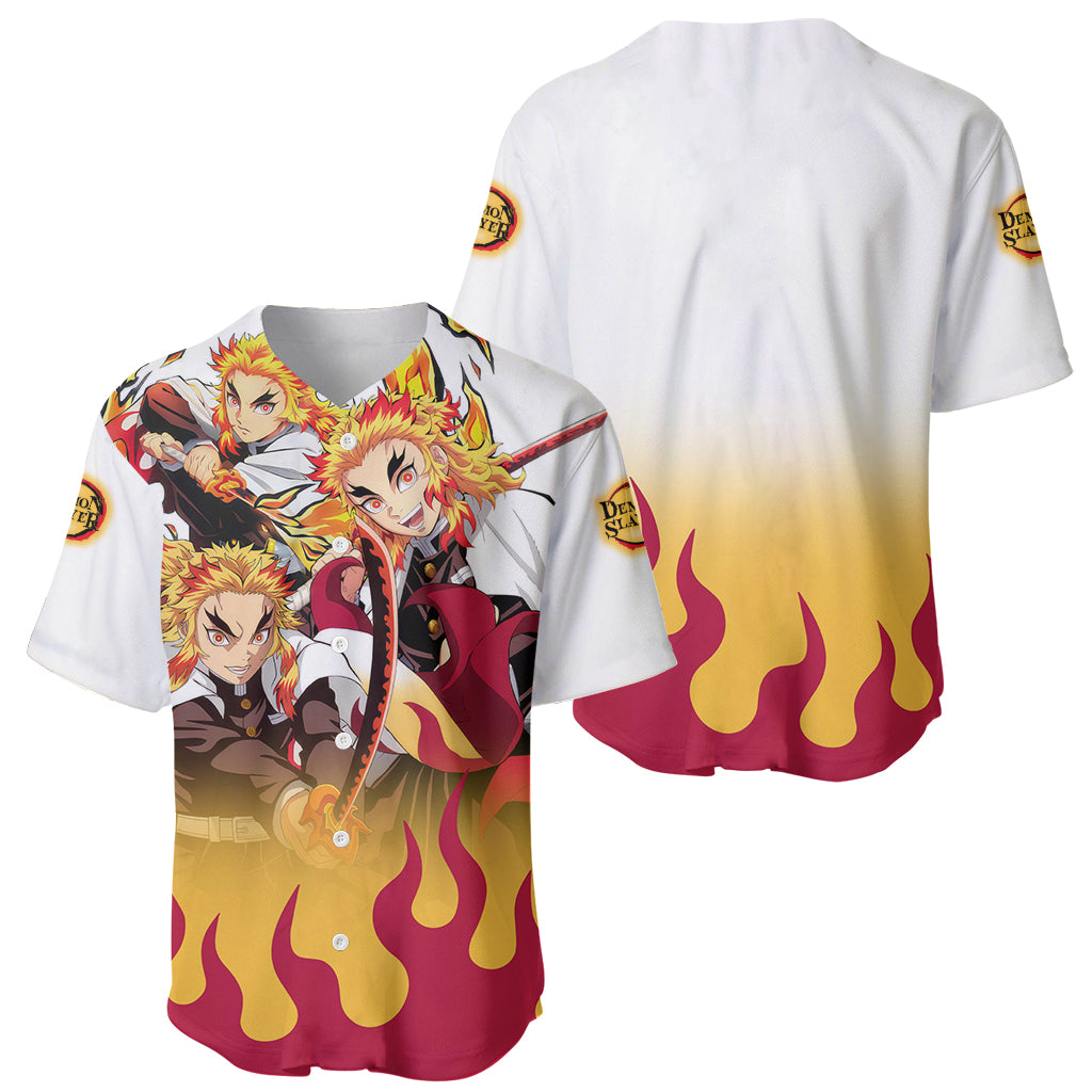 Kyojuro Rengoku Flame Hashira Anime Baseball Jersey Kyojuro Rengoku Flame Hashira Anime Baseball Jersey
