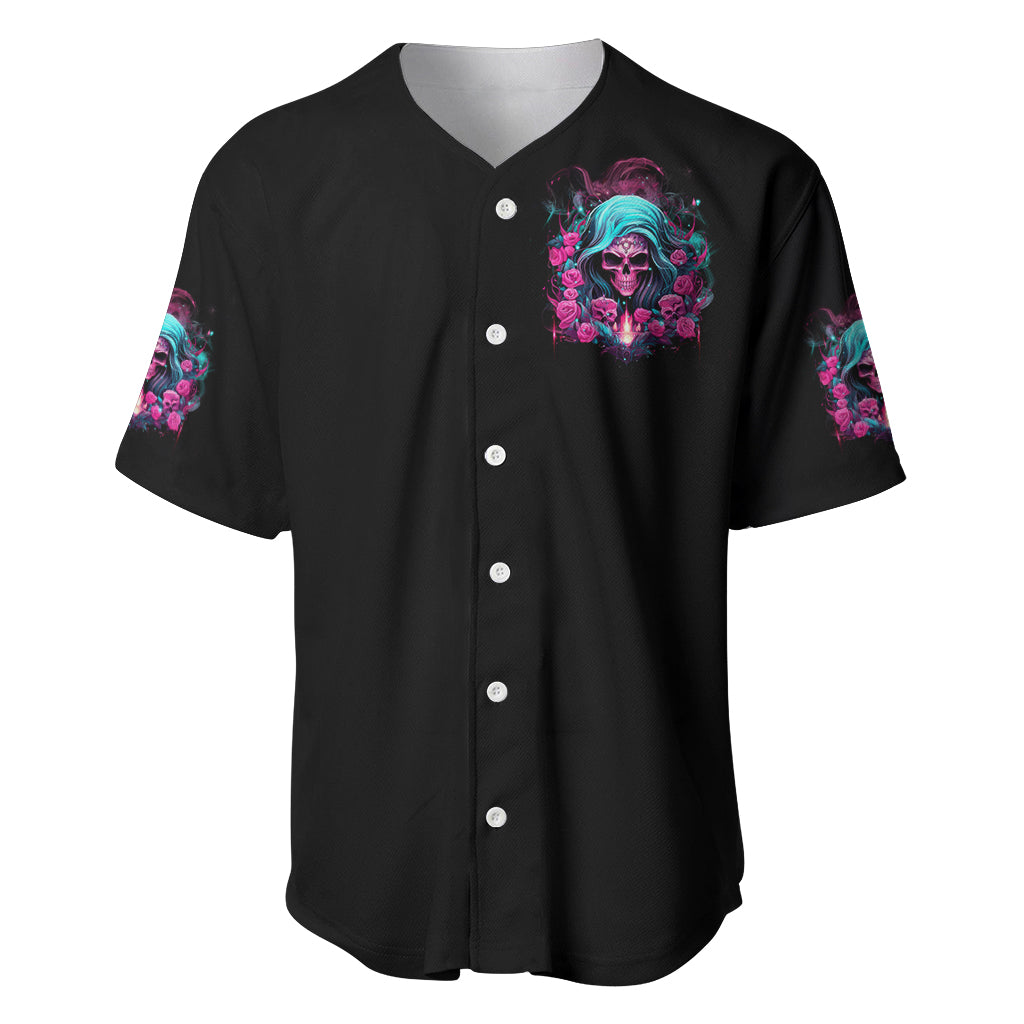 Lady Skull The Good Girl In Me Baseball Jersey Lady Skull The Good Girl In Me Baseball Jersey