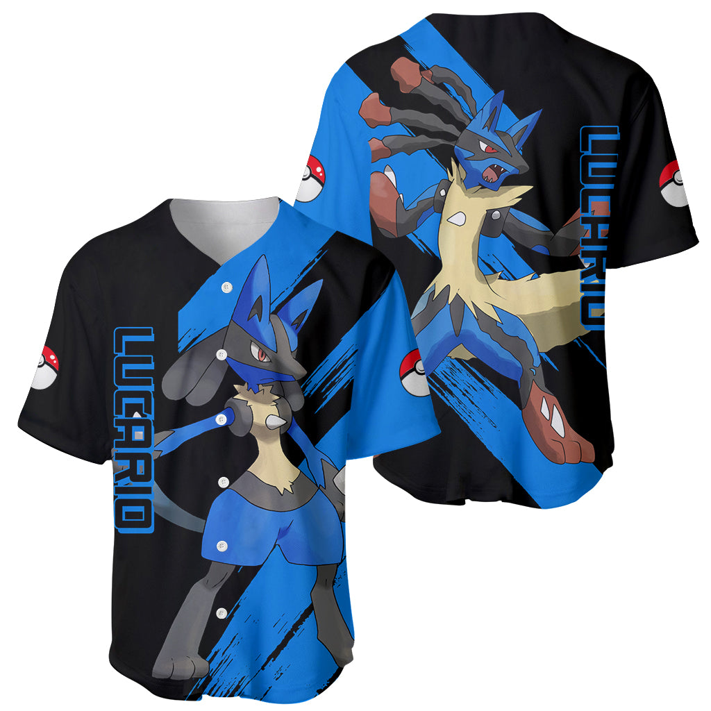 Lucario Mix Mega Evolved Baseball Jersey Lucario Mix Mega Evolved Baseball Jersey