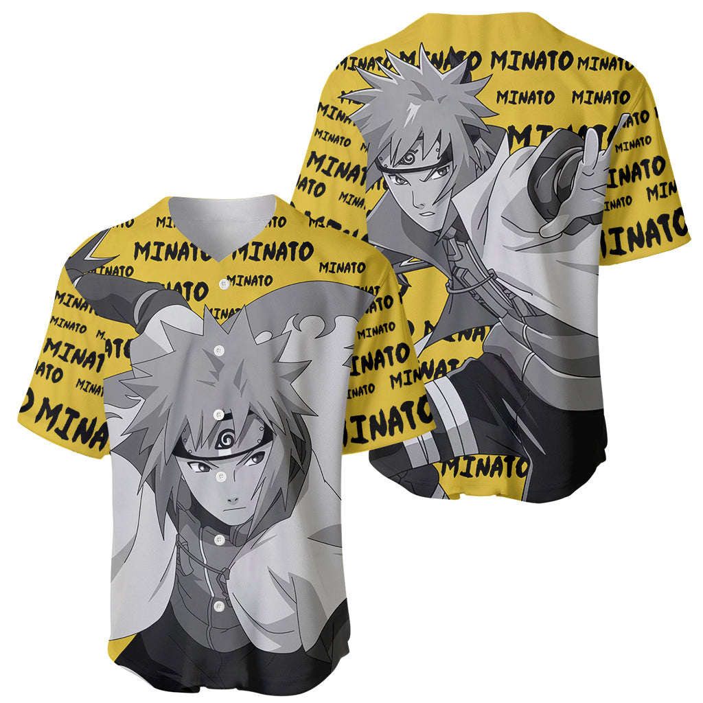 Minato Namikaze Anime Style Manga Baseball Jersey Minato Namikaze Anime Style Manga Baseball Jersey