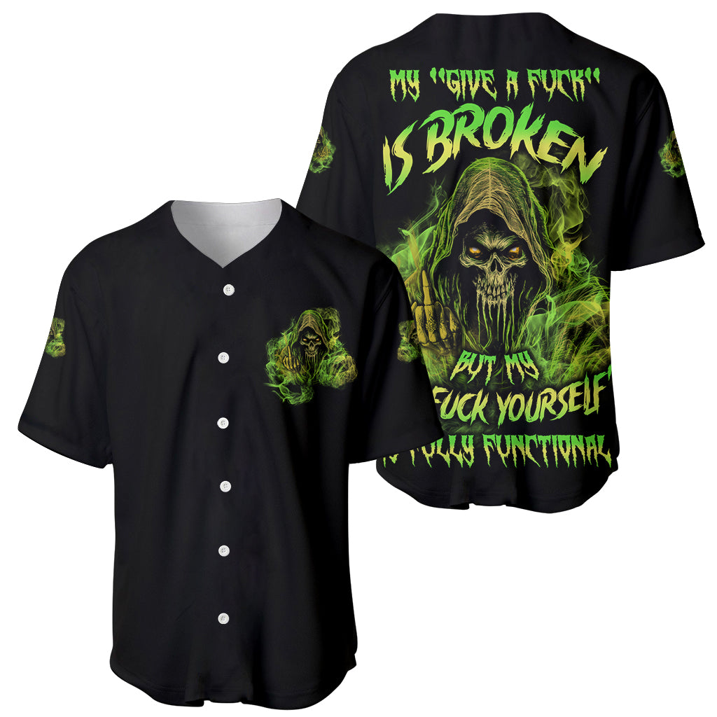 My Give A F Is Broken Reaper Baseball Jersey My Give A F Is Broken Reaper Baseball Jersey