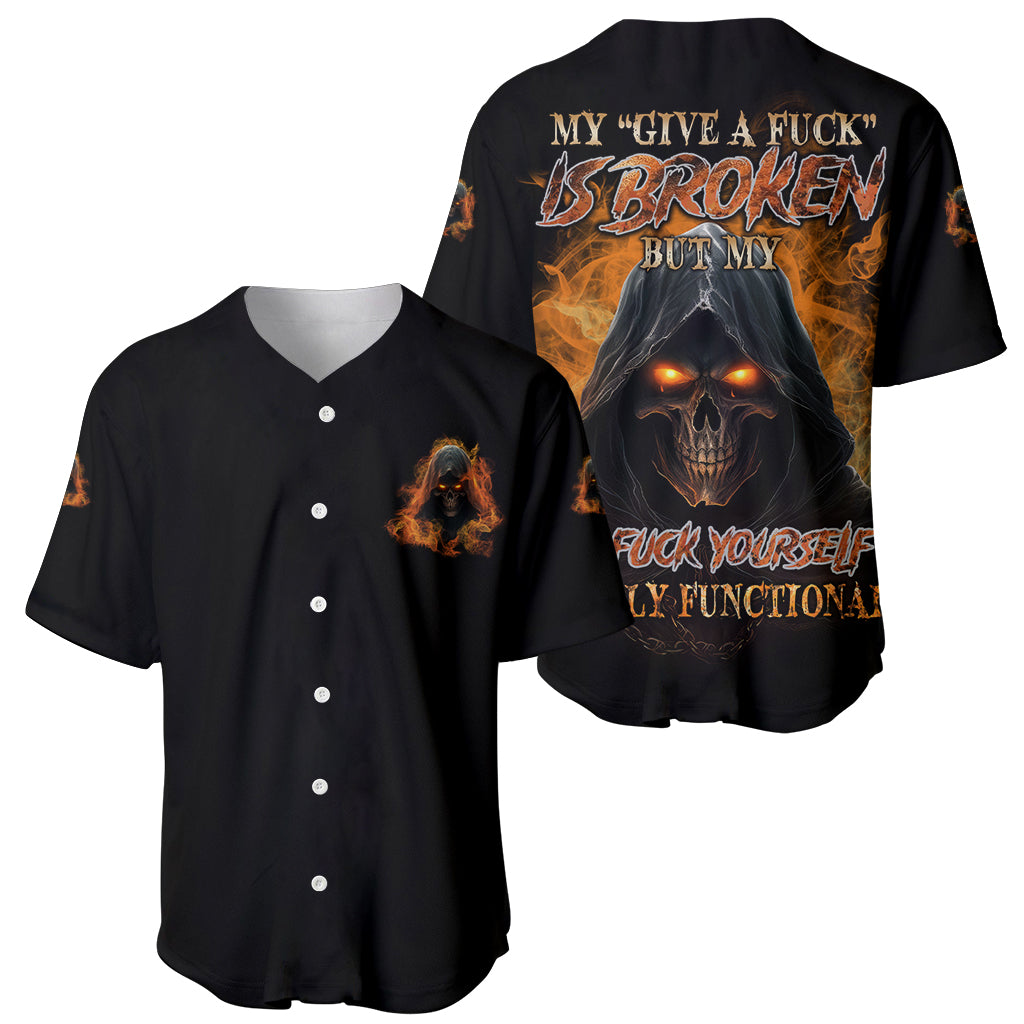 My Give A F Reaper Fire All Baseball Jersey My Give A F Reaper Fire All Baseball Jersey