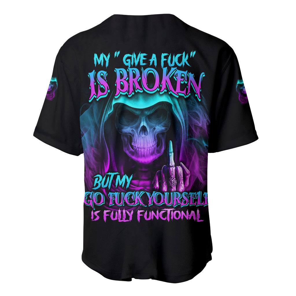 My Give A F Reaper Purple Baseball Jersey My Give A F Reaper Purple Baseball Jersey