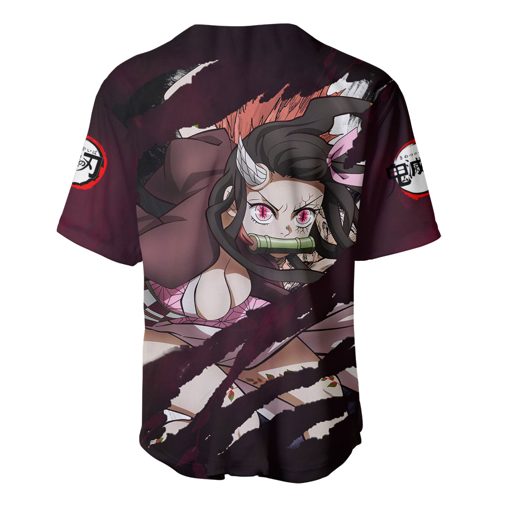 Nezuko Fighting Anime Baseball Jersey Nezuko Fighting Anime Baseball Jersey