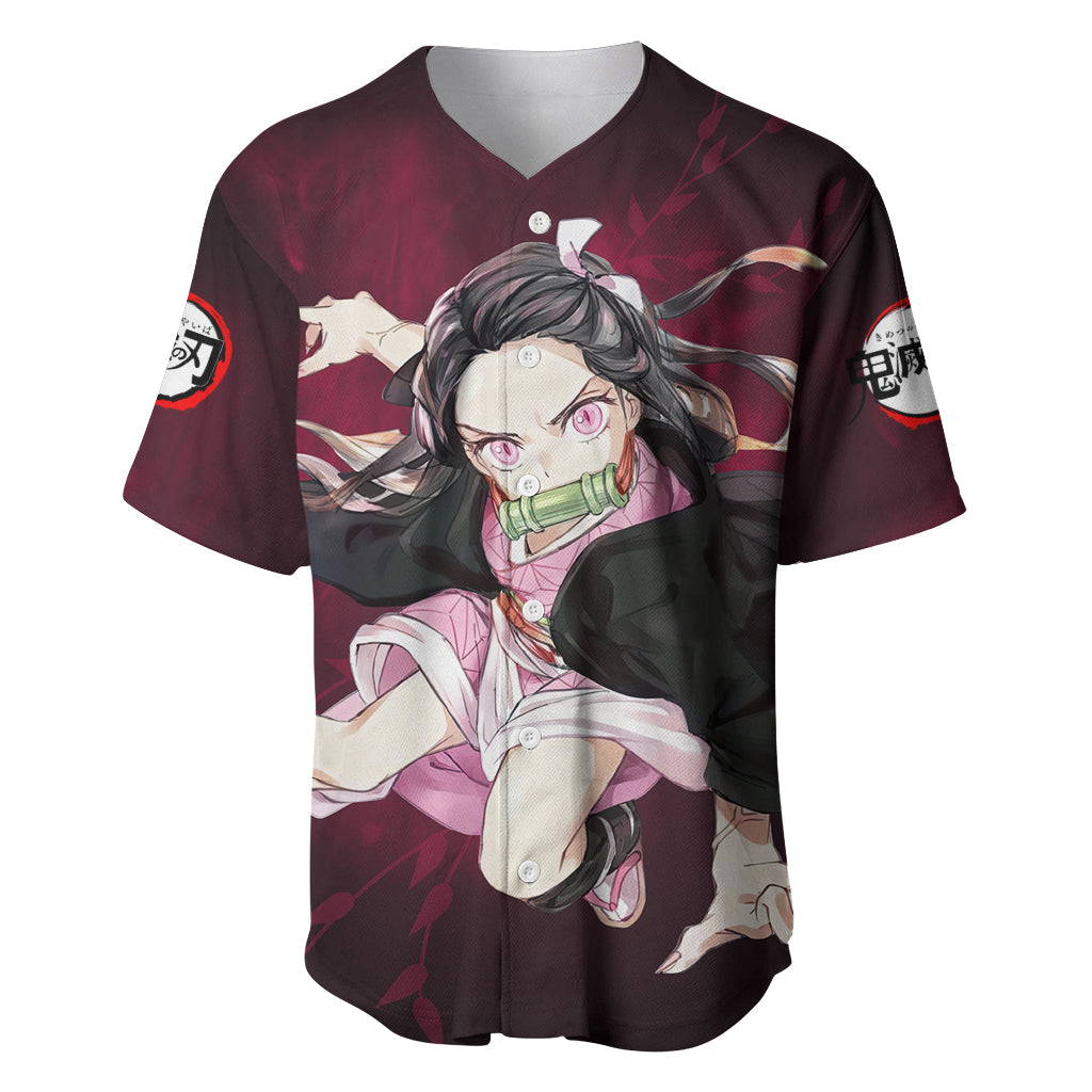 Nezuko Fighting Anime Baseball Jersey Nezuko Fighting Anime Baseball Jersey