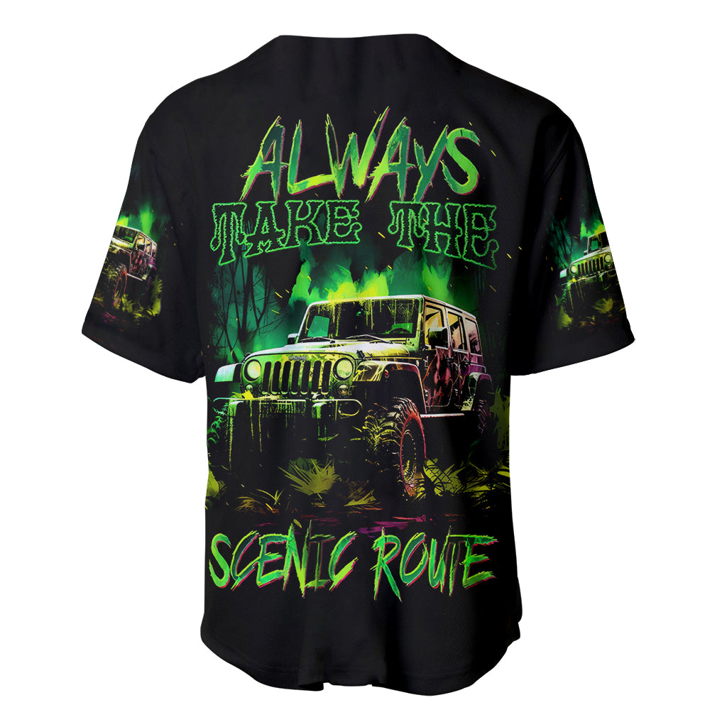 Off Road Jeep Always Take The Scenic Baseball Jersey Off Road Jeep Always Take The Scenic Baseball Jersey