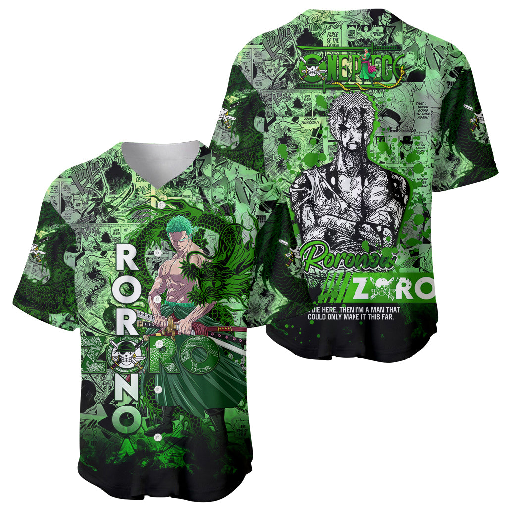 One Piece Roronoa Zoro Dragon Twister Style Baseball Jersey One Piece Roronoa Zoro Dragon Twister Style Baseball Jersey