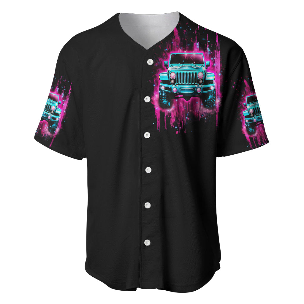Pink Jeep On The Dark Desert Highway Baseball Jersey Pink Jeep On The Dark Desert Highway Baseball Jersey