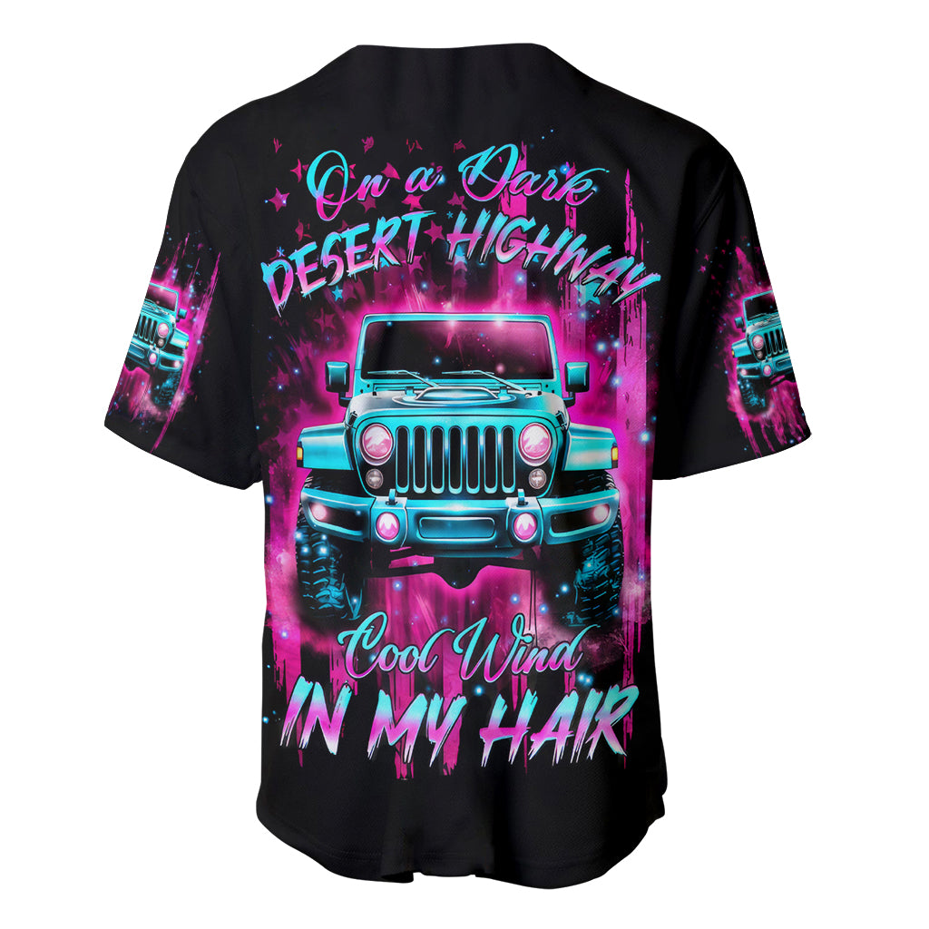 Pink Jeep On The Dark Desert Highway Baseball Jersey Pink Jeep On The Dark Desert Highway Baseball Jersey