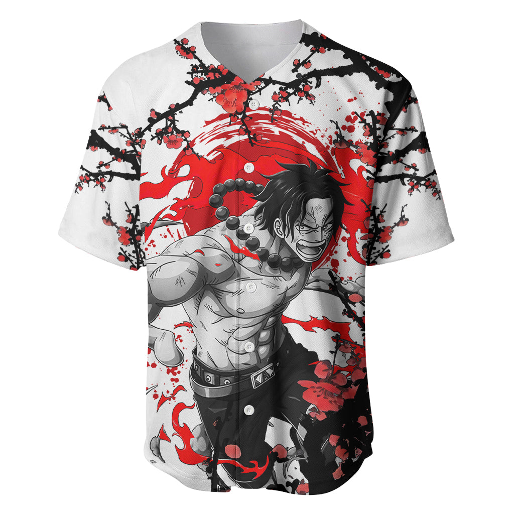 Portgas D Ace Japan Style One Piece Baseball Jersey Portgas D Ace Japan Style One Piece Baseball Jersey