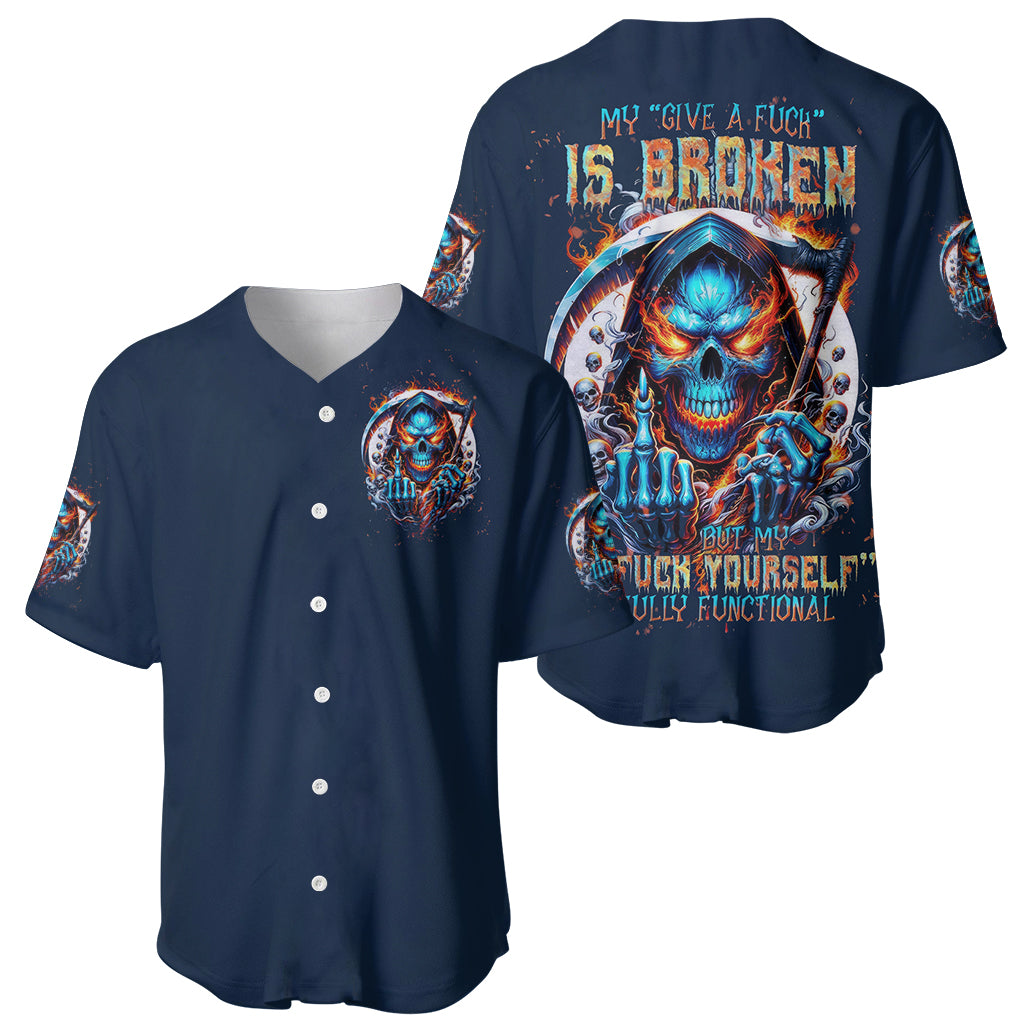 Reaper Skull My Give A Fuck Is Baseball Jersey Reaper Skull My Give A Fuck Is Baseball Jersey