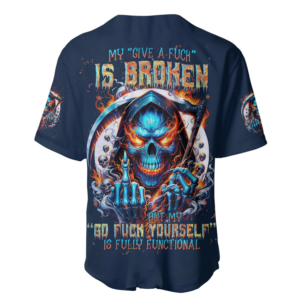 Reaper Skull My Give A Fuck Is Baseball Jersey Reaper Skull My Give A Fuck Is Baseball Jersey