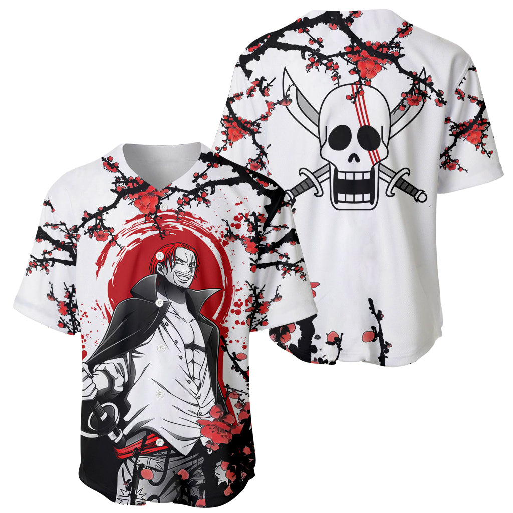 Red Haired Shanks Japan Style Anime Baseball Jersey Red Haired Shanks Japan Style Anime Baseball Jersey