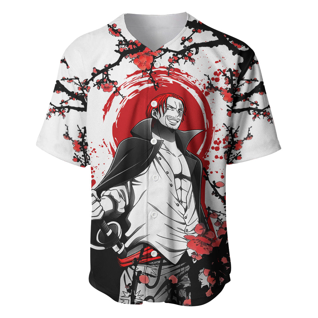 Red Haired Shanks Japan Style Anime Baseball Jersey Red Haired Shanks Japan Style Anime Baseball Jersey