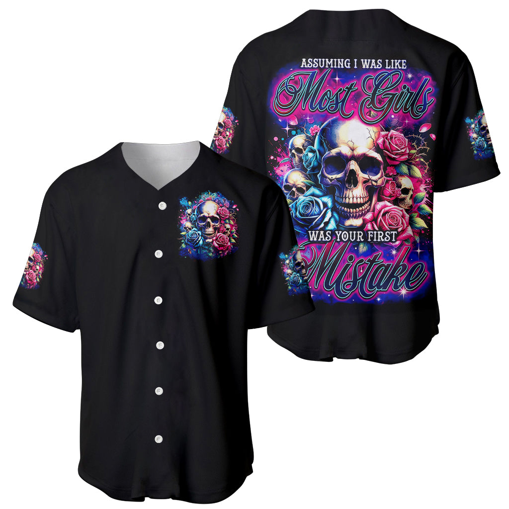 Rose Skull Assuming I Was Like Most Baseball Jersey Rose Skull Assuming I Was Like Most Baseball Jersey