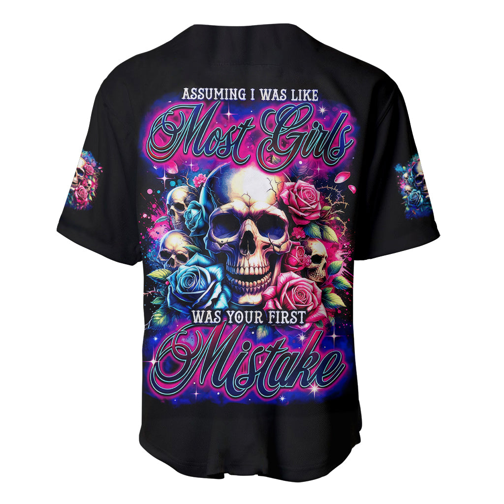Rose Skull Assuming I Was Like Most Baseball Jersey Rose Skull Assuming I Was Like Most Baseball Jersey