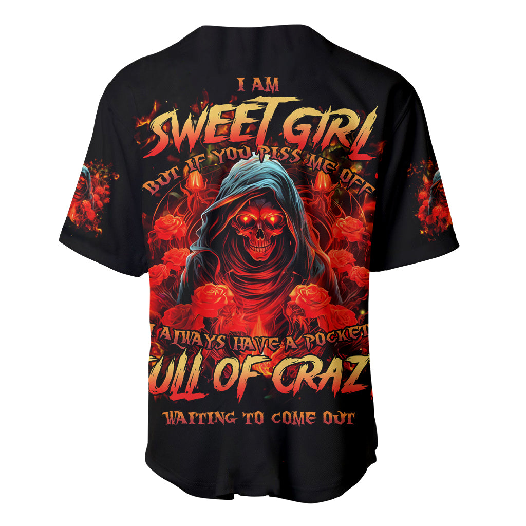 Rose Skull Iam Sweet Girl But If Baseball Jersey Rose Skull Iam Sweet Girl But If Baseball Jersey