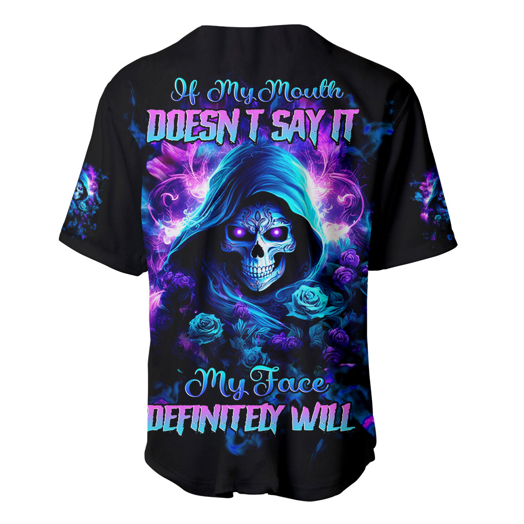 Rose Skull If My Mouth Doesnt Say Baseball Jersey Rose Skull If My Mouth Doesnt Say Baseball Jersey