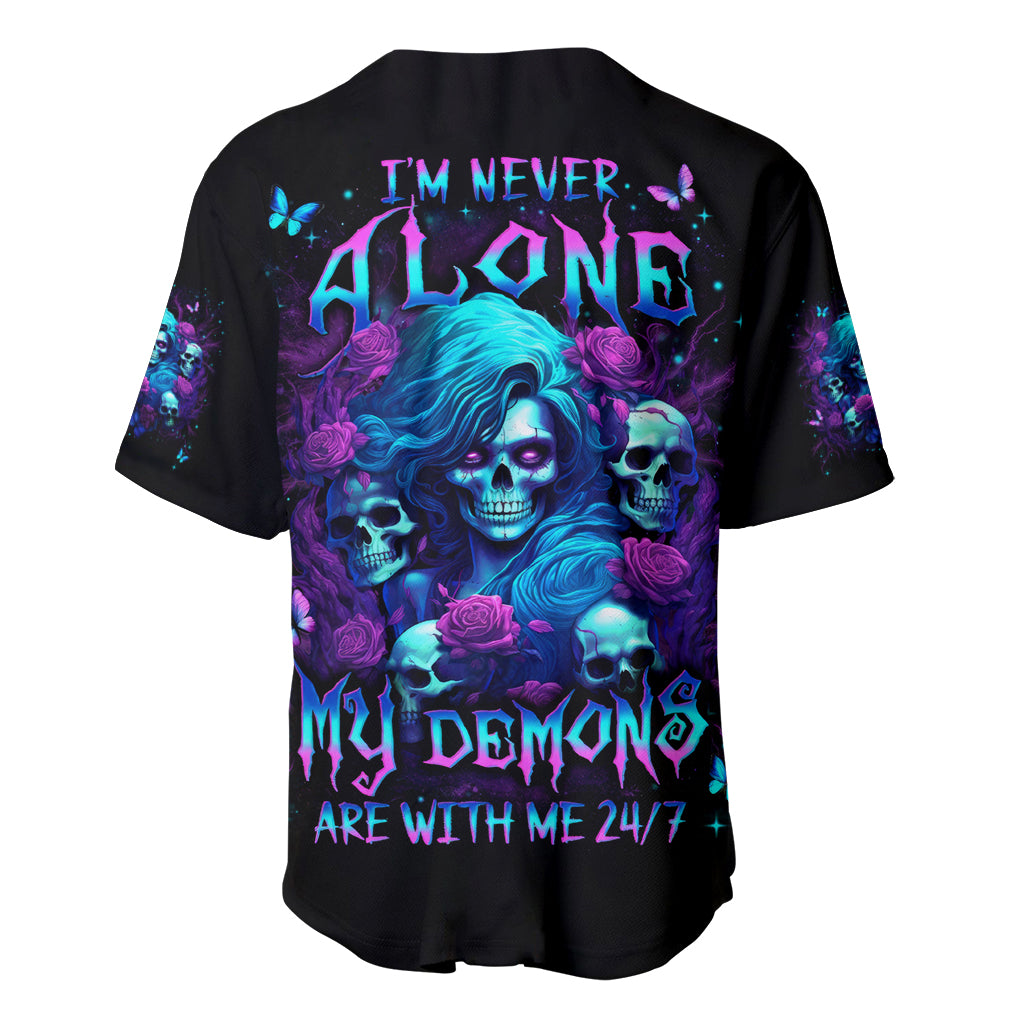 Rose Skull Im Never Alone My Demon Baseball Jersey Rose Skull Im Never Alone My Demon Baseball Jersey