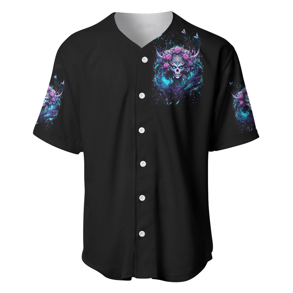 Rose Skull Im Never Alone My Demons Baseball Jersey Rose Skull Im Never Alone My Demons Baseball Jersey