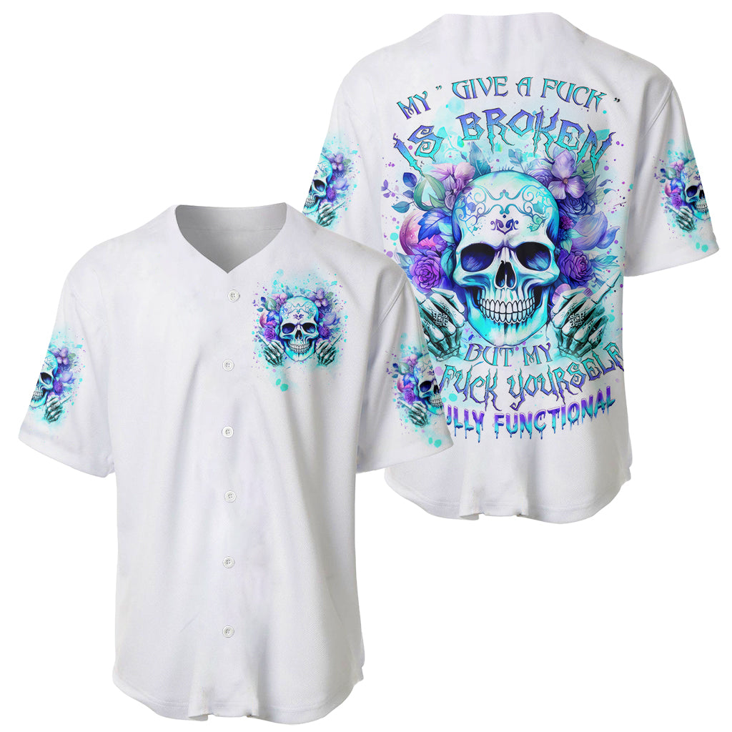 Rose Skull My Give A Fuck Is Baseball Jersey Rose Skull My Give A Fuck Is Baseball Jersey
