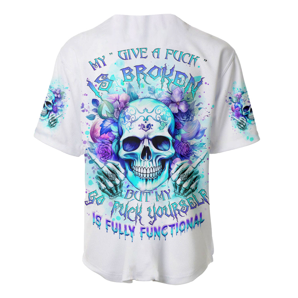 Rose Skull My Give A Fuck Is Baseball Jersey Rose Skull My Give A Fuck Is Baseball Jersey