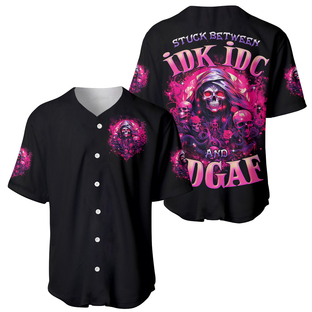 Rose Skull Stuck Between Idk Idc And_1 Baseball Jersey Rose Skull Stuck Between Idk Idc And_1 Baseball Jersey