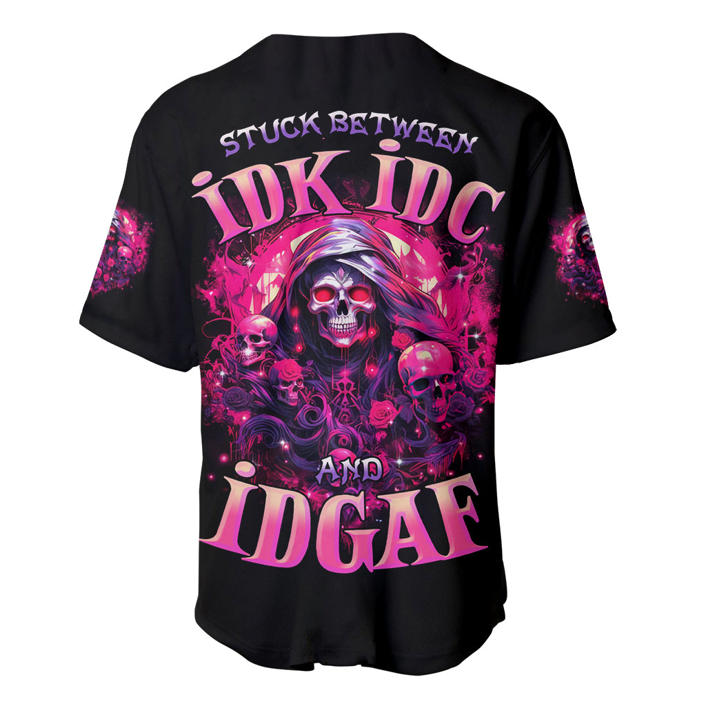 Rose Skull Stuck Between Idk Idc And_1 Baseball Jersey Rose Skull Stuck Between Idk Idc And_1 Baseball Jersey